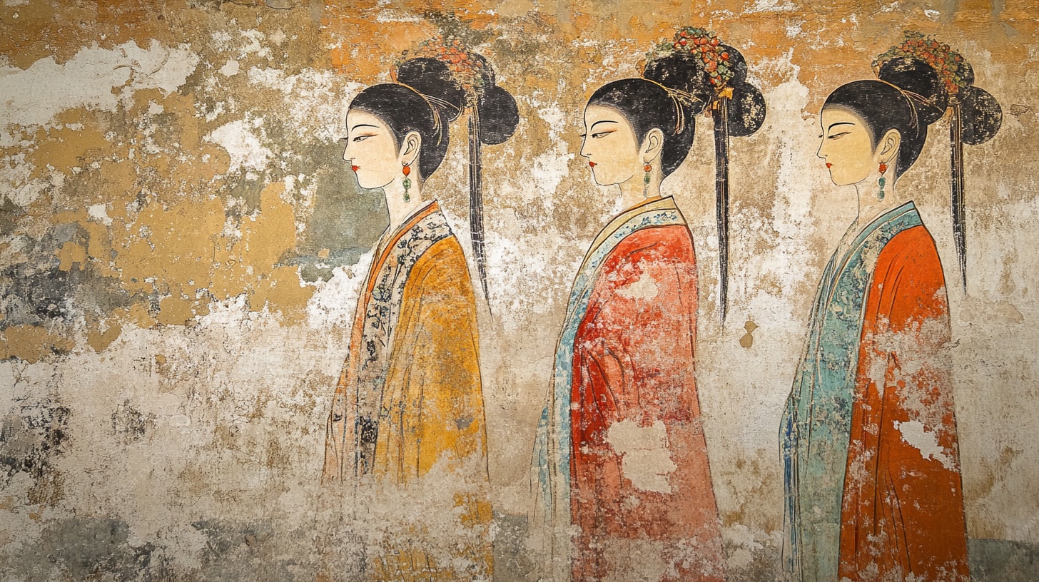 唐代壁画侍女图