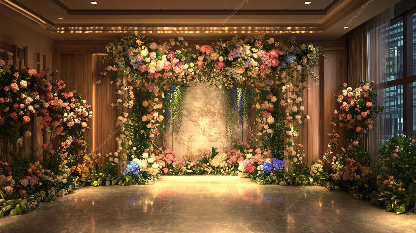 浪漫花卉婚礼舞台布置