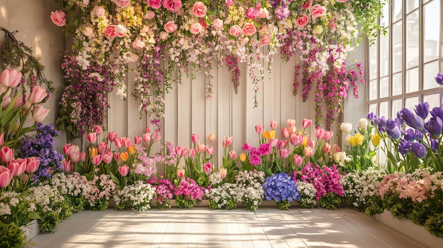 浪漫花卉装饰的温馨角落