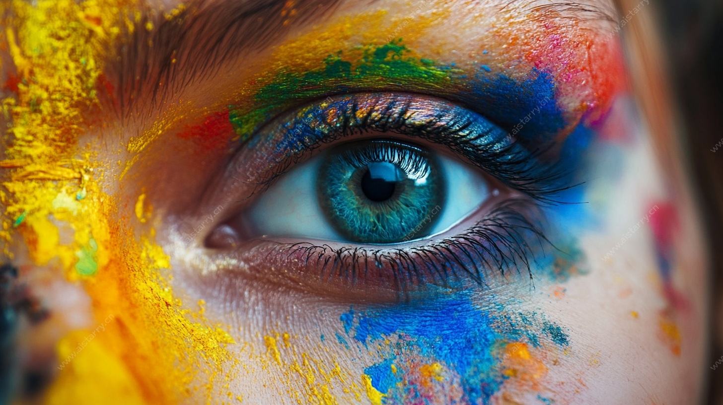多彩眼妆特写