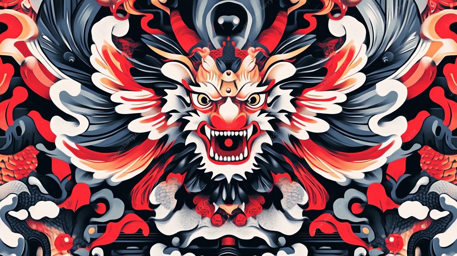 中式龙图腾图案设计