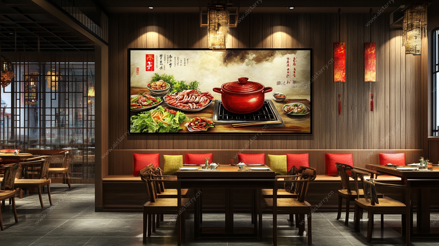 中式火锅餐厅室内场景