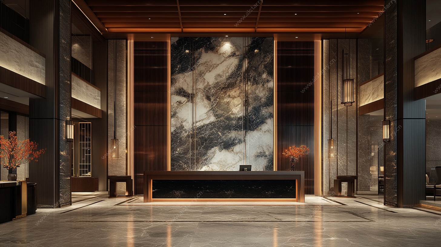 现代中式风格酒店大堂