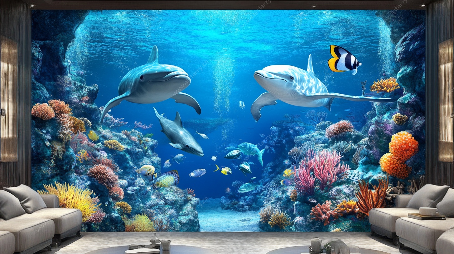 海底世界客厅壁画