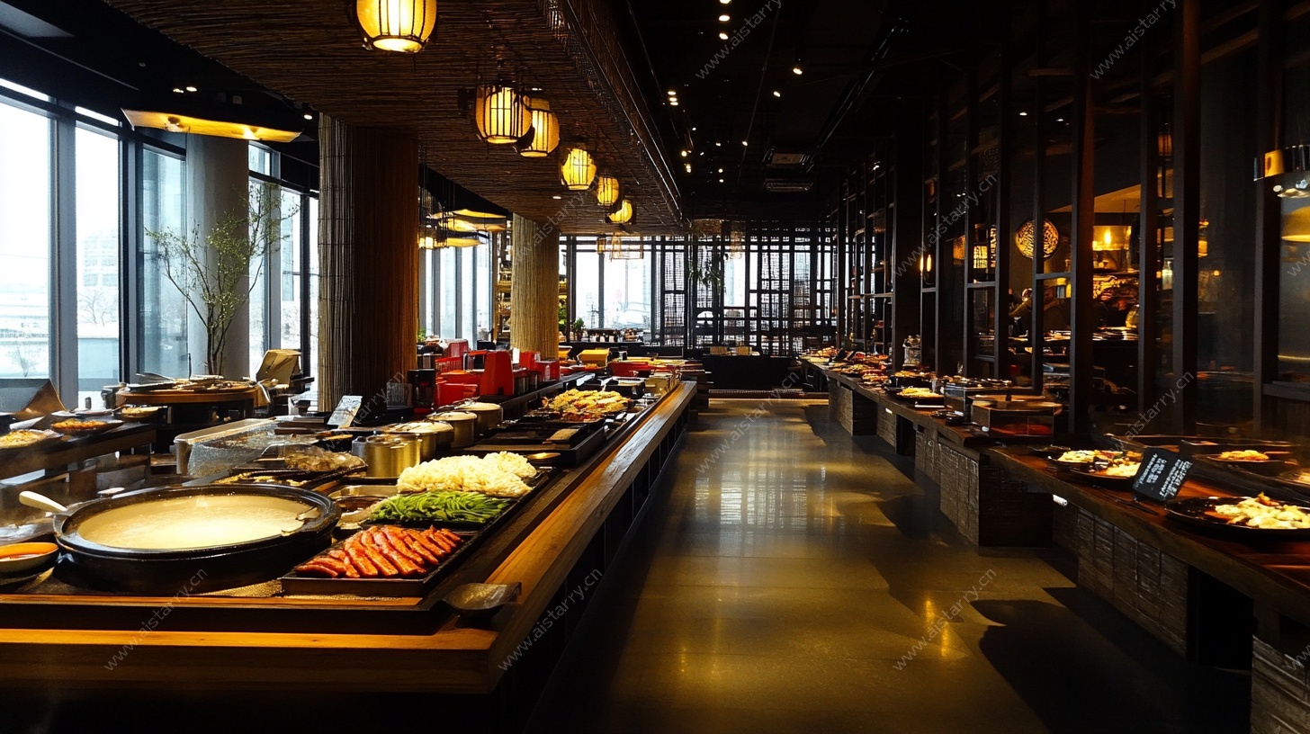 豪华自助餐厅内部景致