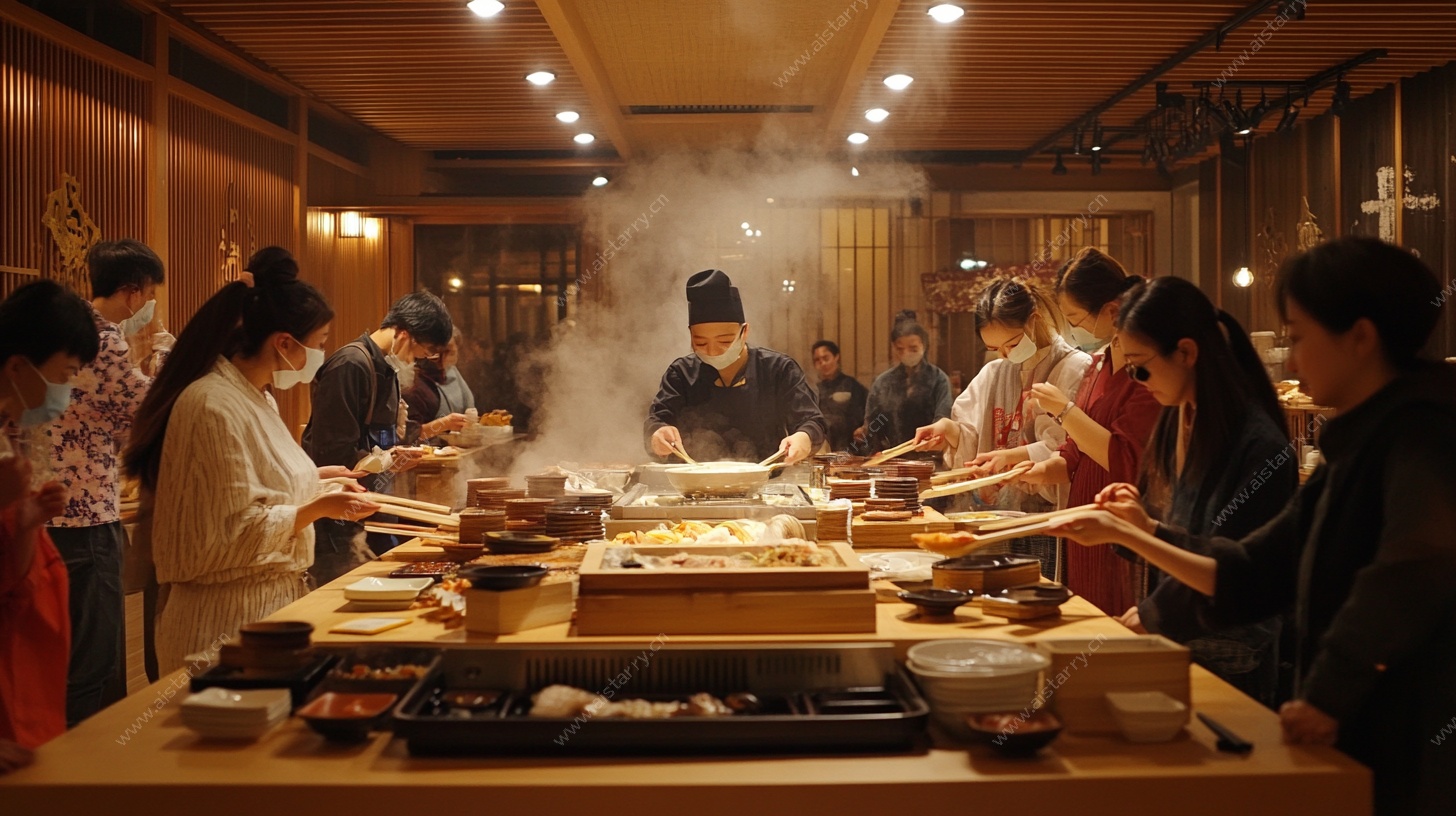 日式料理现场制作场景