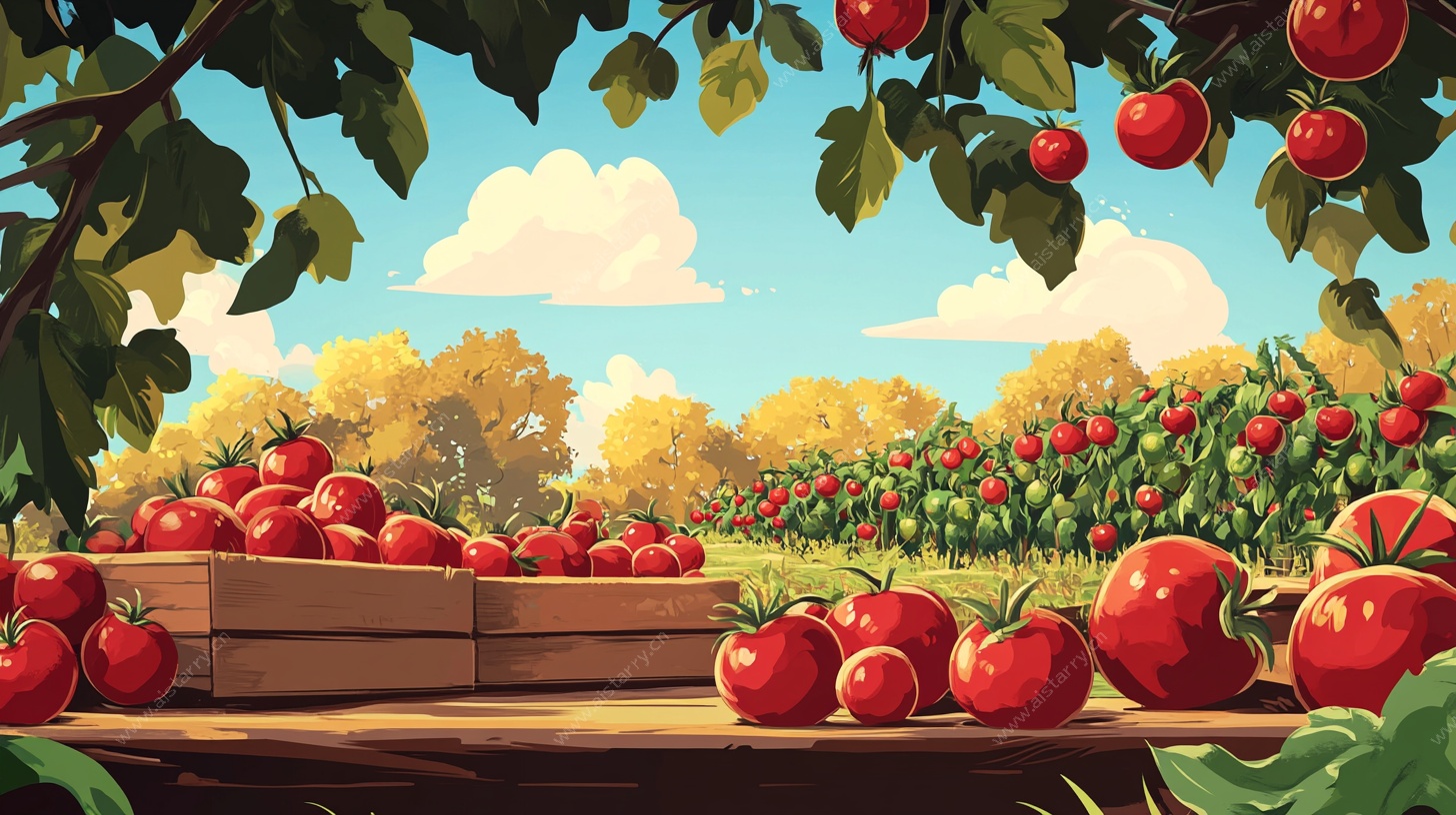 田园番茄丰收景象