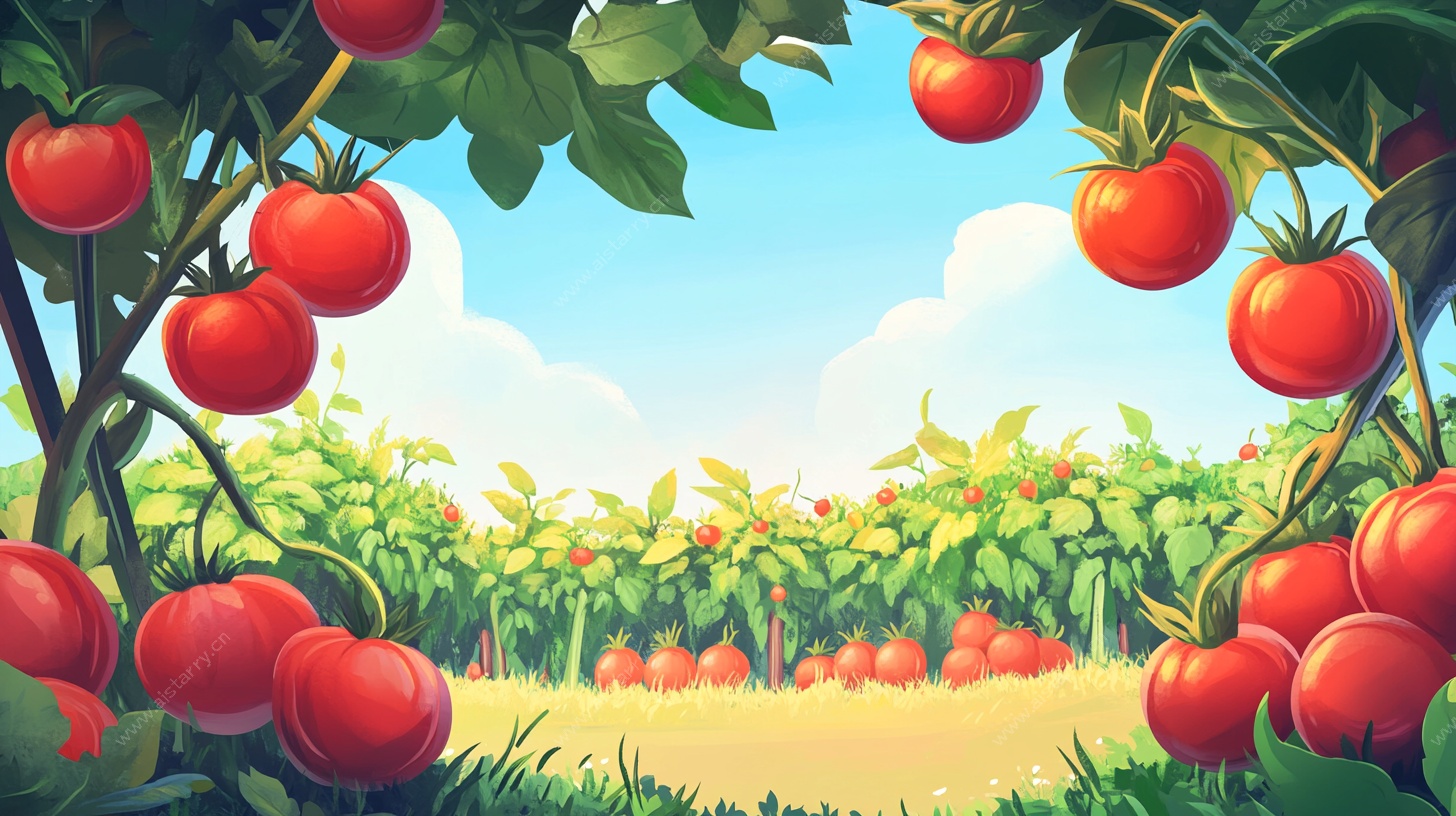 番茄田园插画