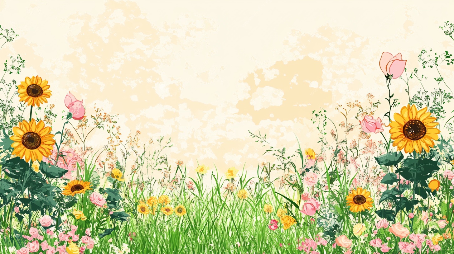 夏日烂漫花海背景图