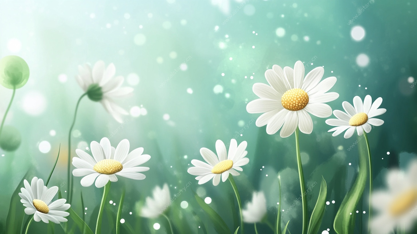 清新雏菊梦幻场景图