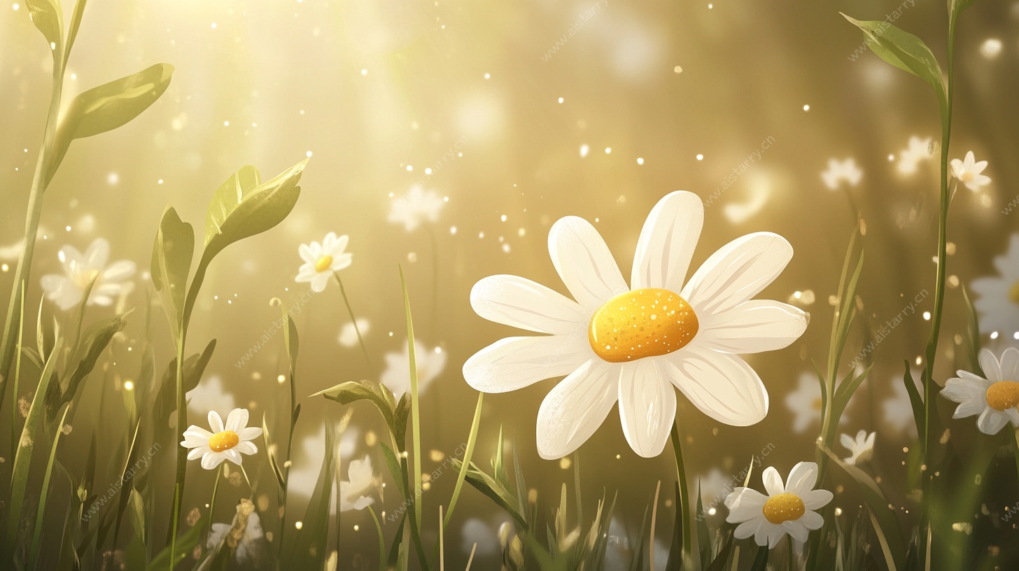 阳光下的雏菊绽放