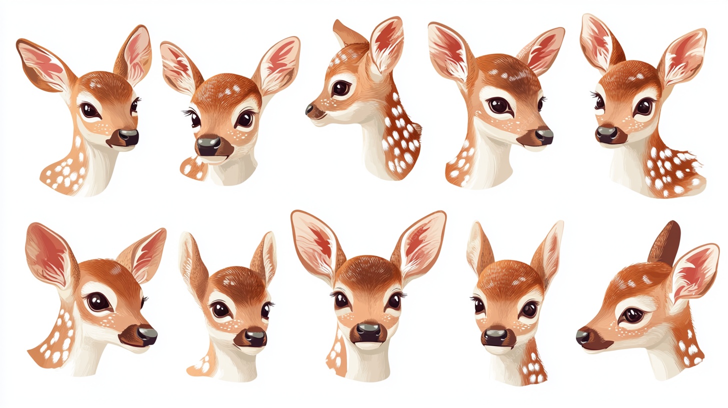 可爱小鹿陶瓷头像集合