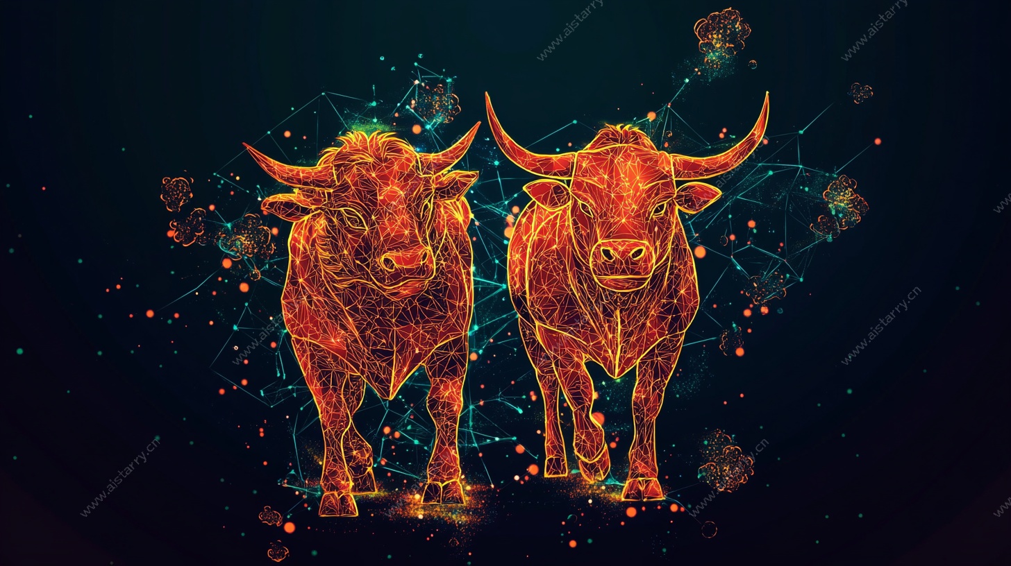 双牛科技风插画