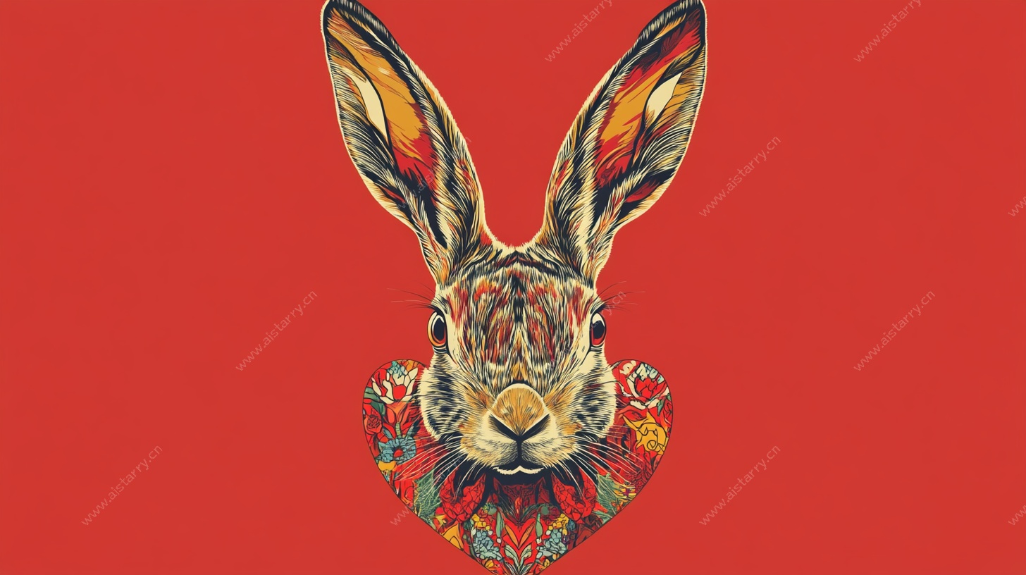 彩色兔子插画