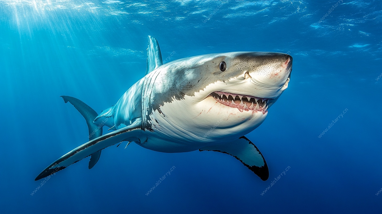 深海中的大白鲨