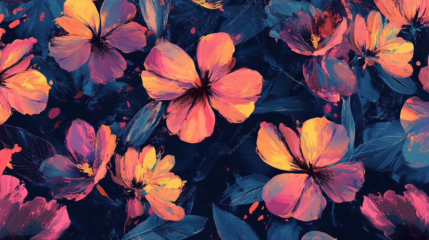 梦幻花卉图案背景