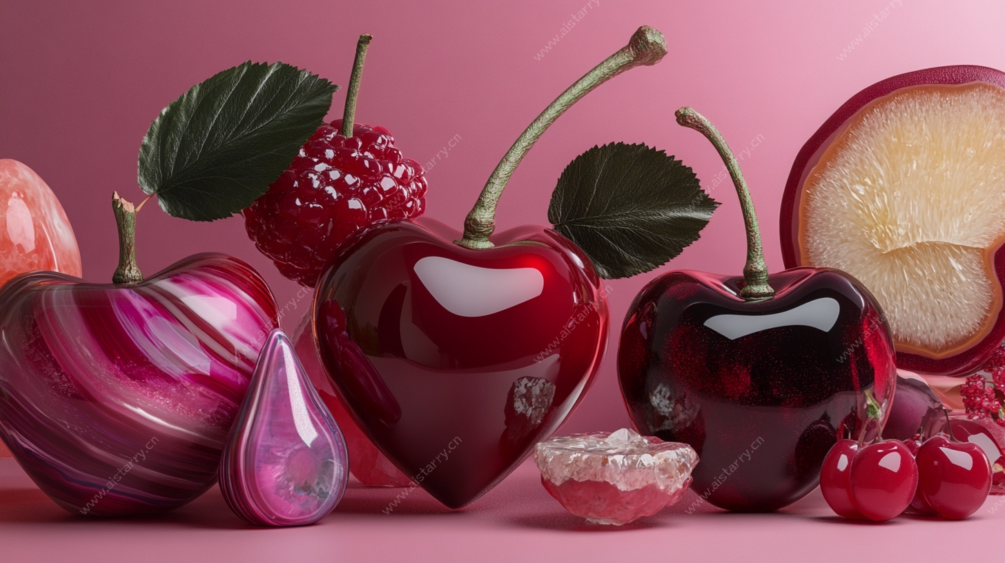多彩艺术樱桃静物组合