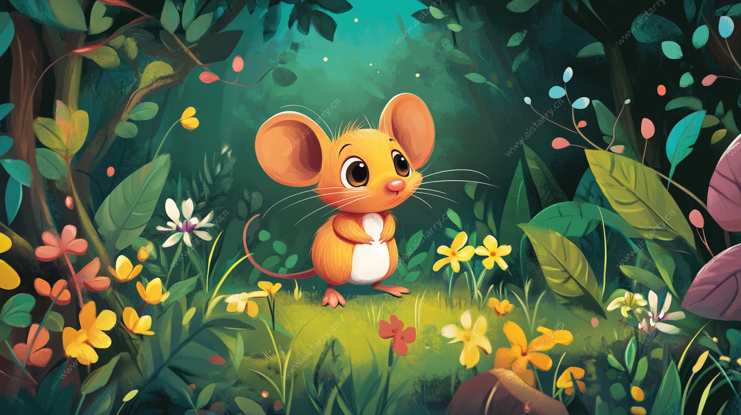 森林中的可爱小老鼠