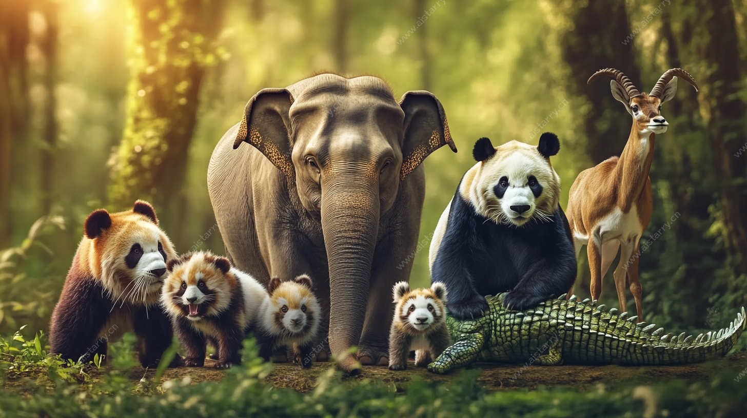 森林中的动物大聚会