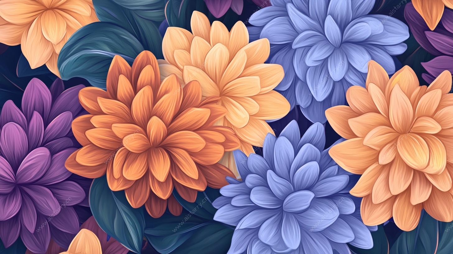 多彩花卉图案背景图