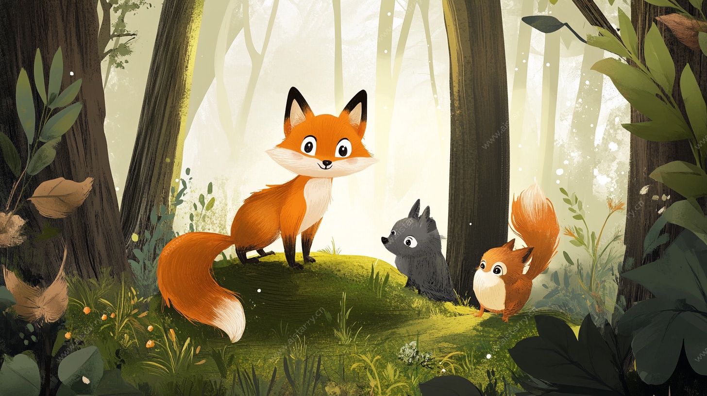 森林中的萌趣动物聚会