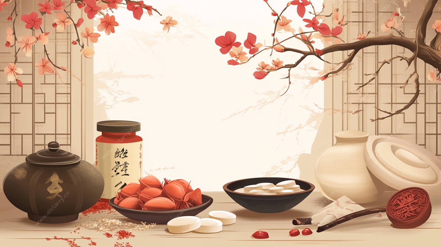 中式传统美食静物雅致图