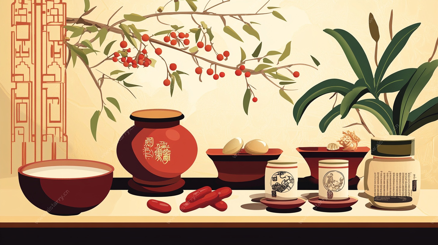 中式传统静物摆拍场景图