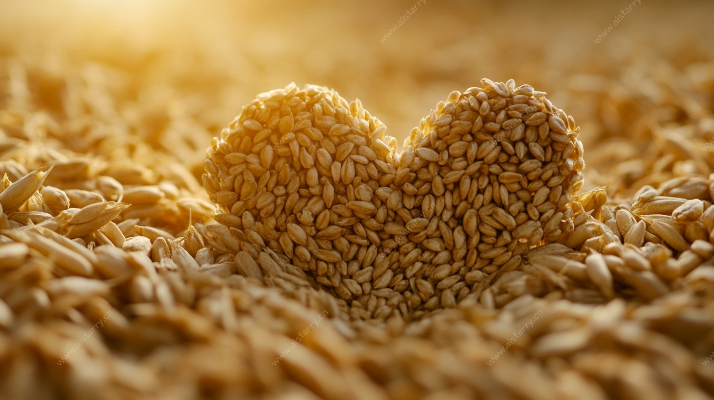 芝麻堆成的心形浪漫图景