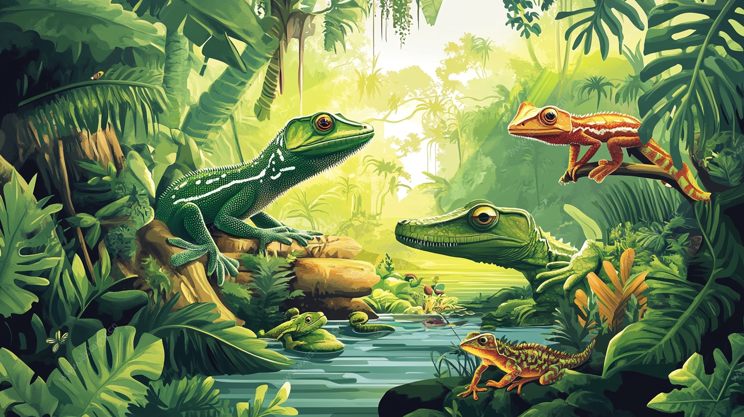 丛林中的两栖动物聚会