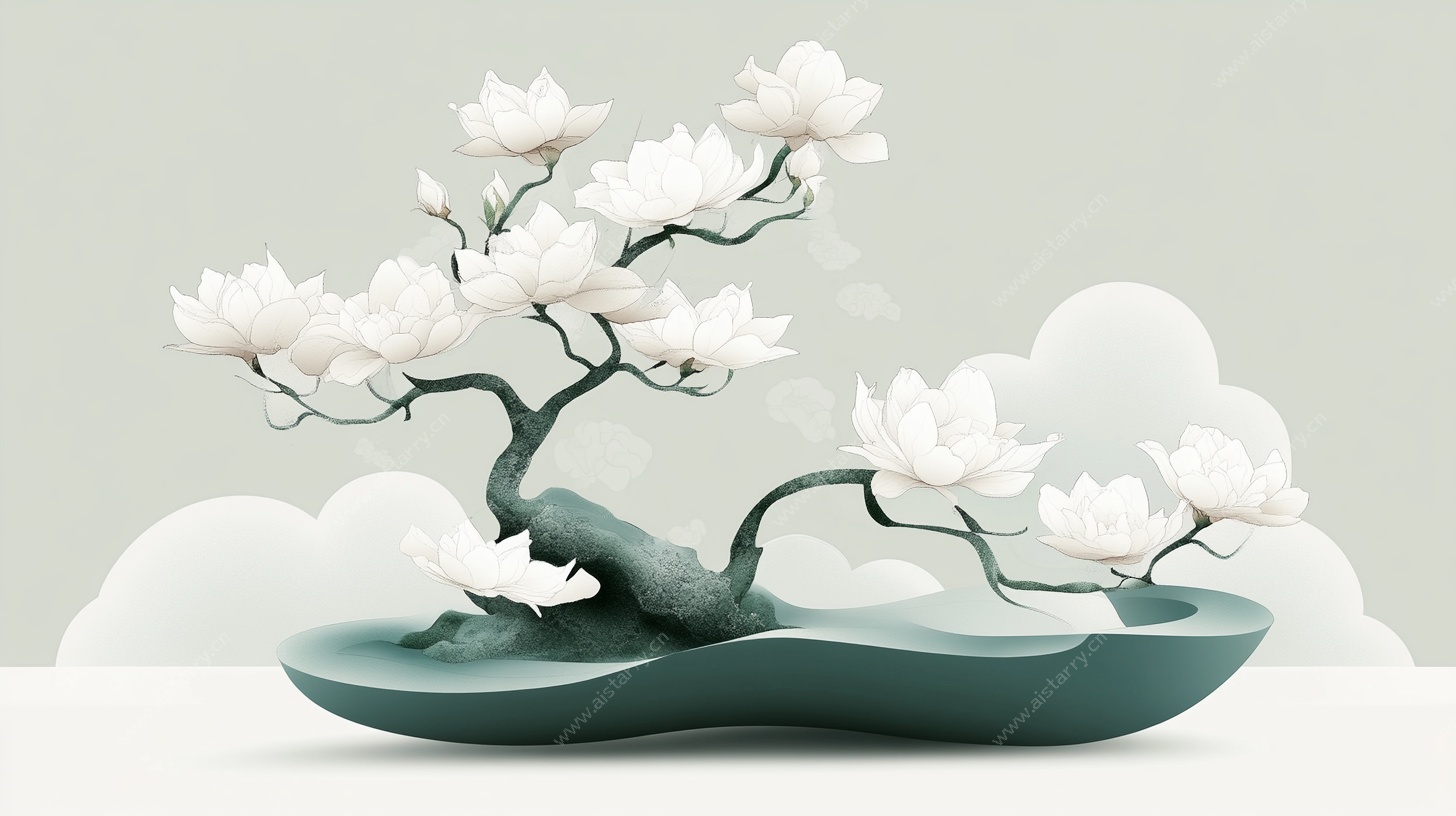 玉兰花盆景艺术造型