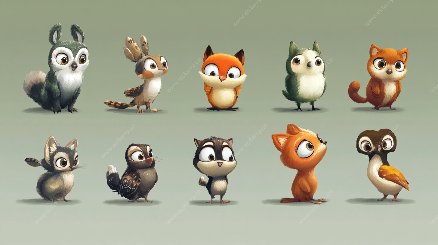 可爱卡通动物集合