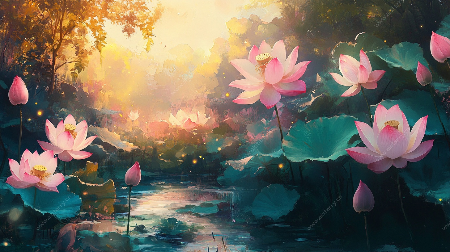 梦幻荷塘光影绘景