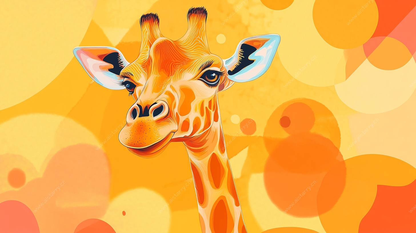 可爱长颈鹿插画