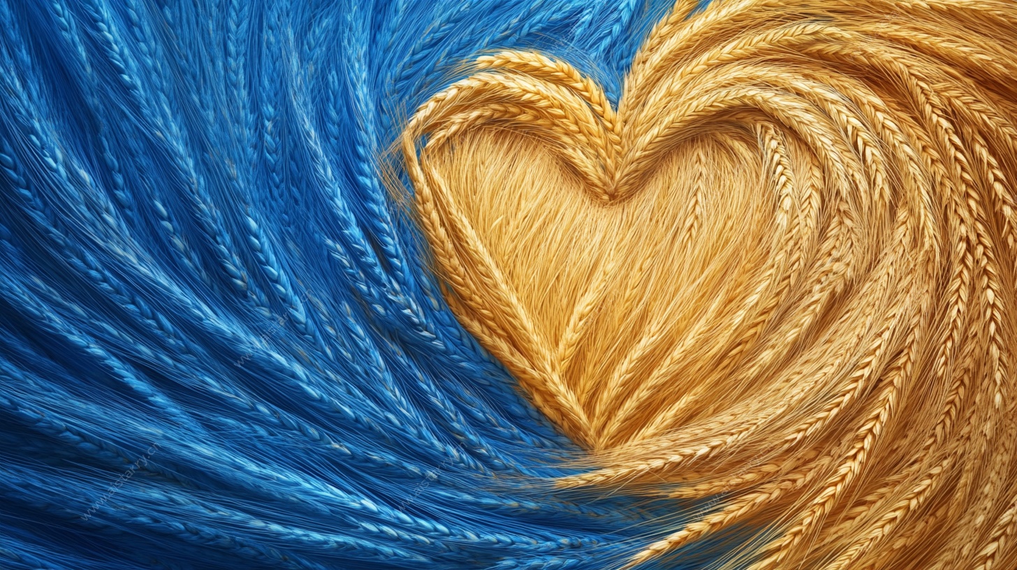 麦穗心型艺术图案
