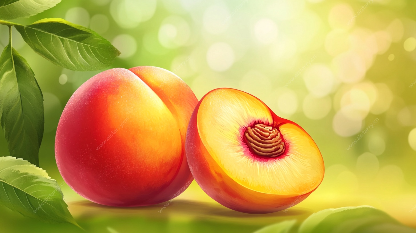 新鲜水蜜桃 阳光田园风