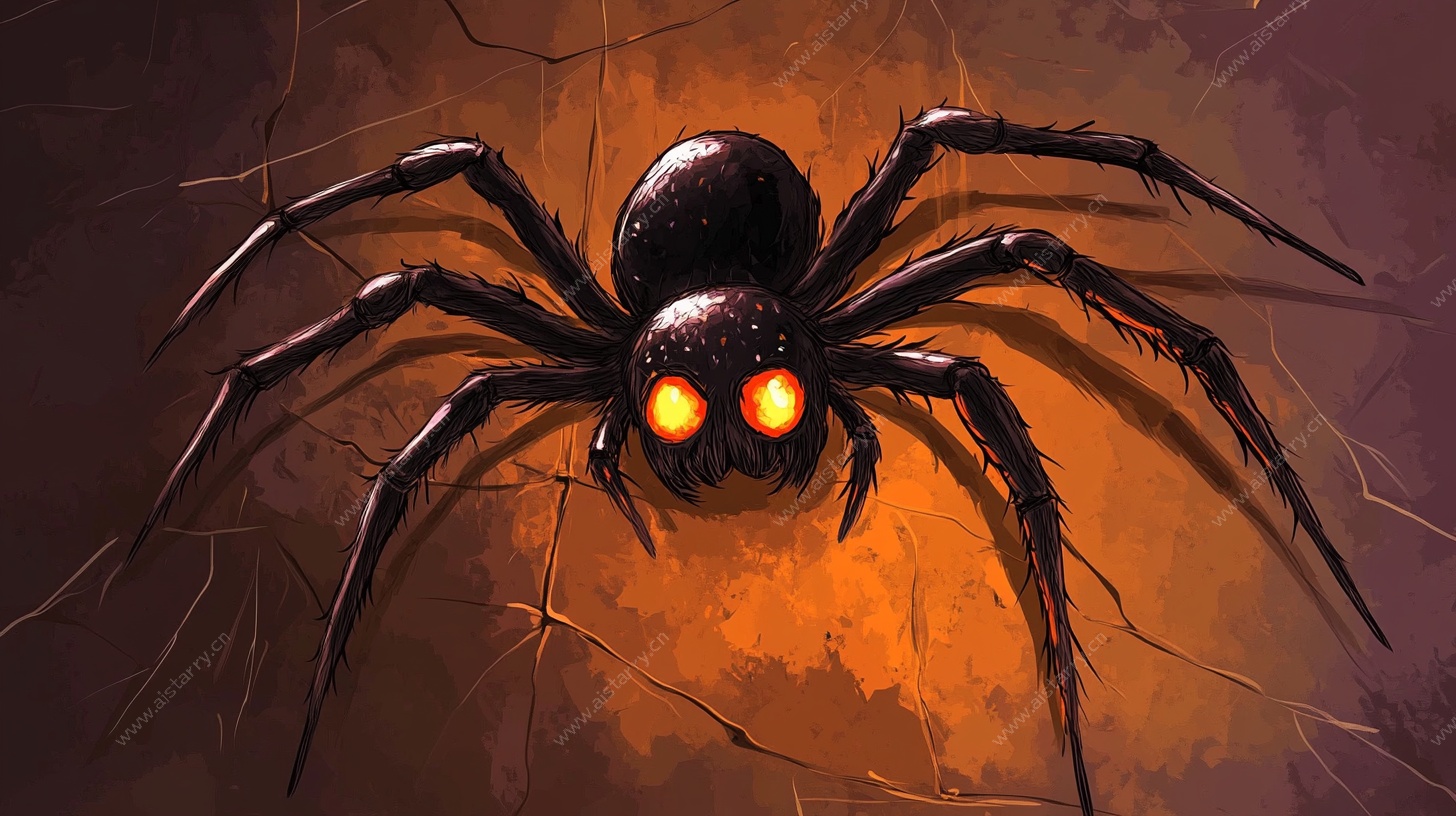 恐怖大眼蜘蛛插画