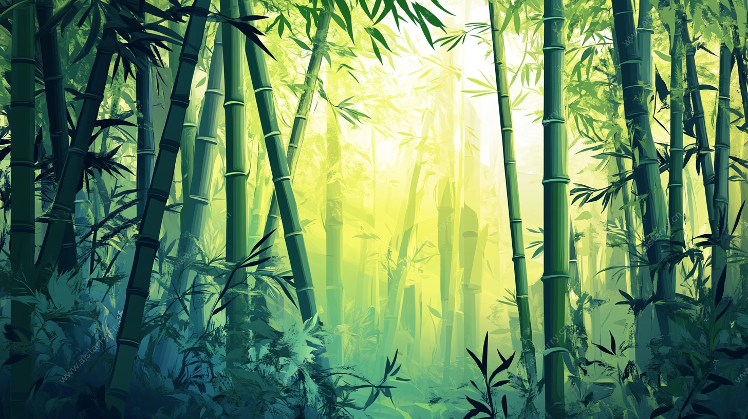 梦幻竹林光影图