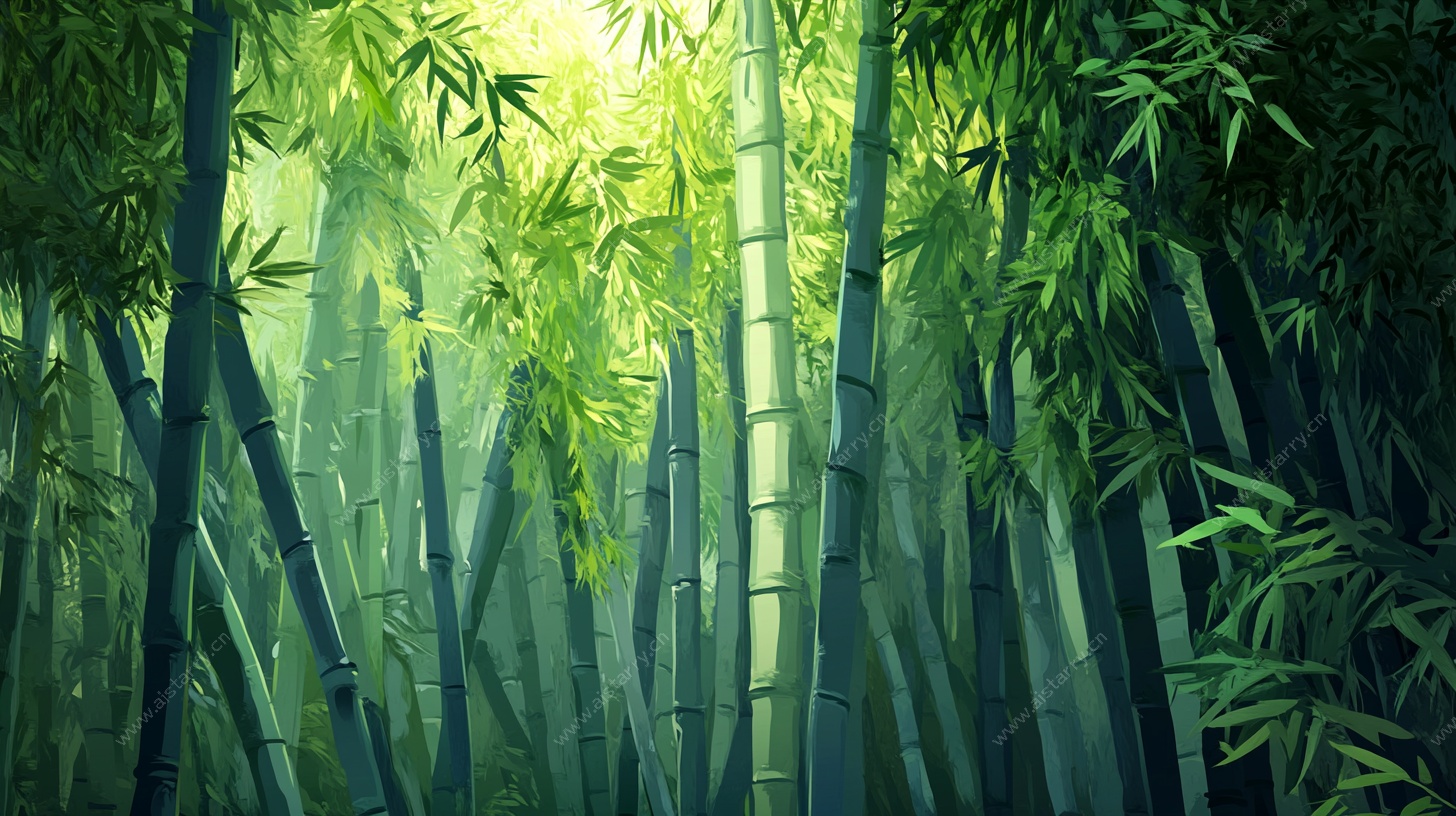 梦幻竹林光影意境图