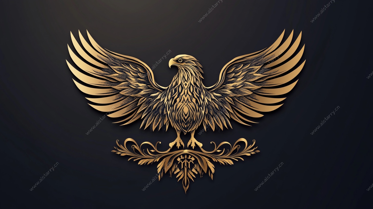 金色展翅雄鹰华丽图腾