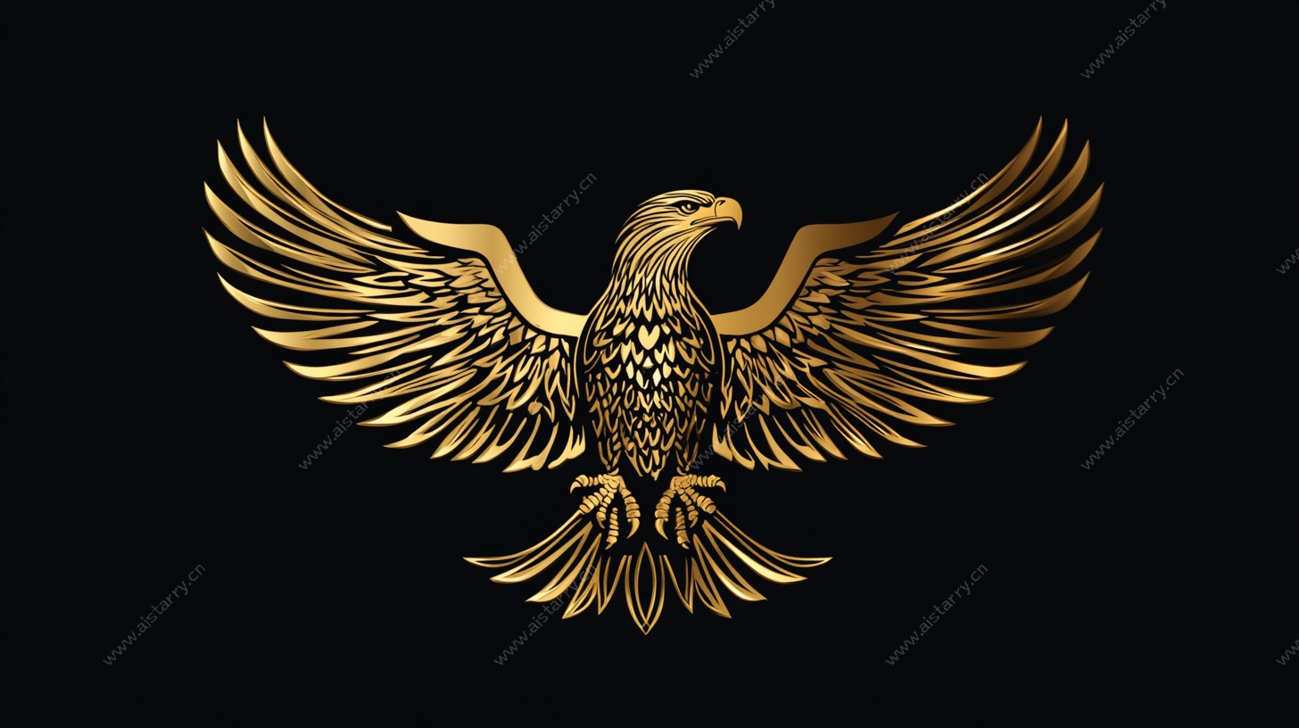 金色展翅雄鹰图案设计