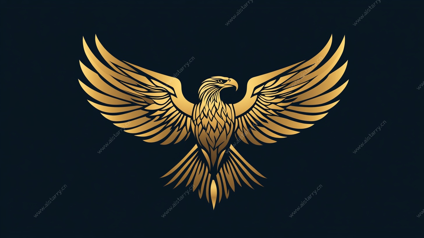 金色展翅雄鹰标志设计