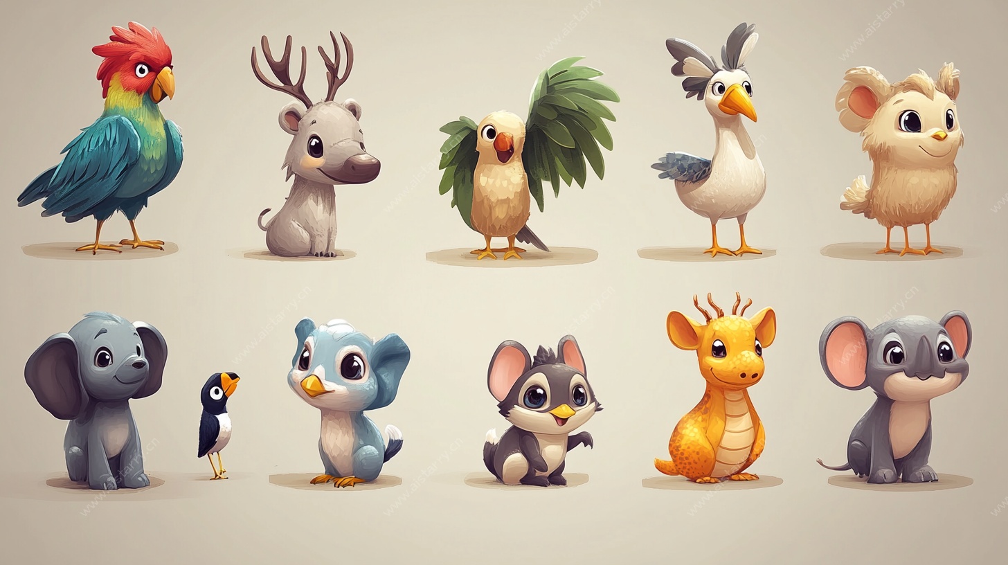 可爱卡通动物集合