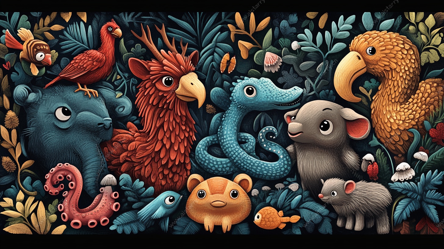 奇幻动物森林聚会