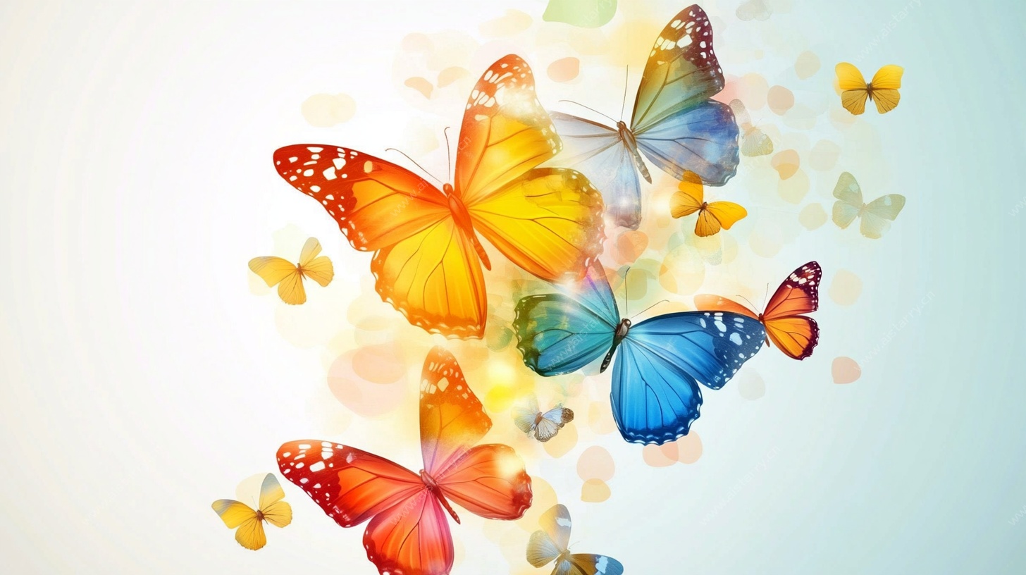 梦幻彩蝶飞舞图