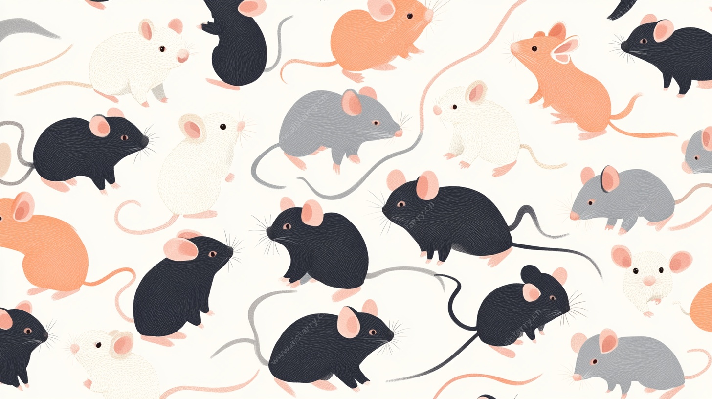 可爱小鼠无缝图案背景