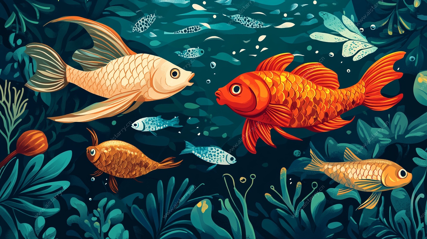 海底金鱼群的奇幻世界