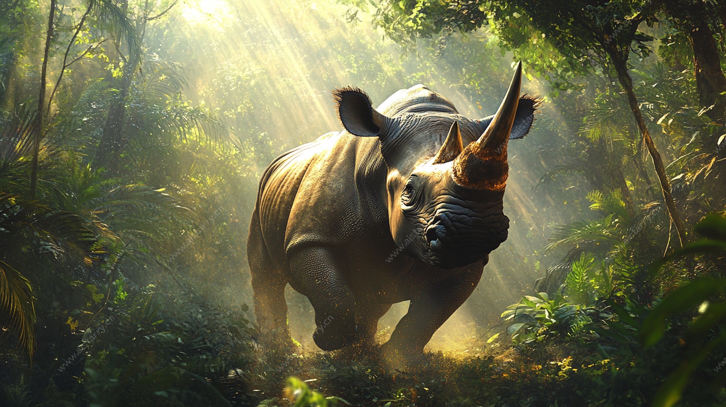 奔跑的森林犀牛