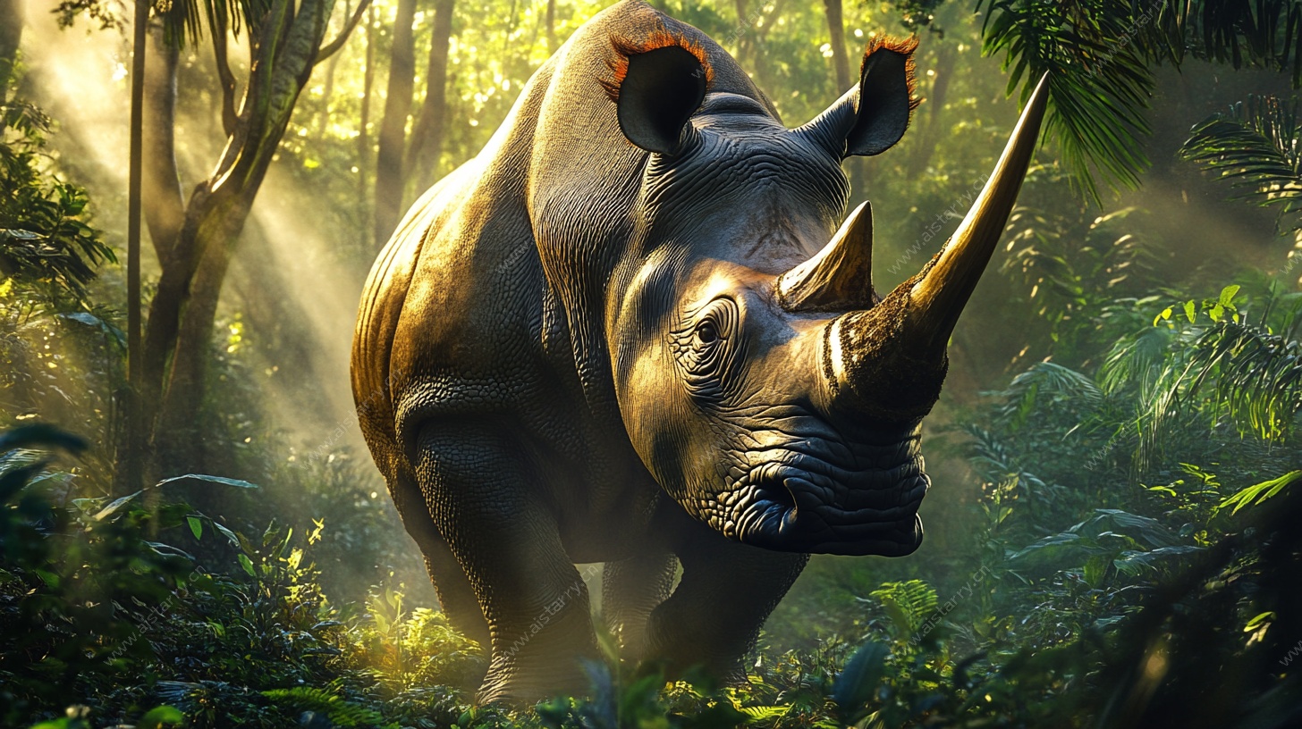 丛林中的独角犀牛