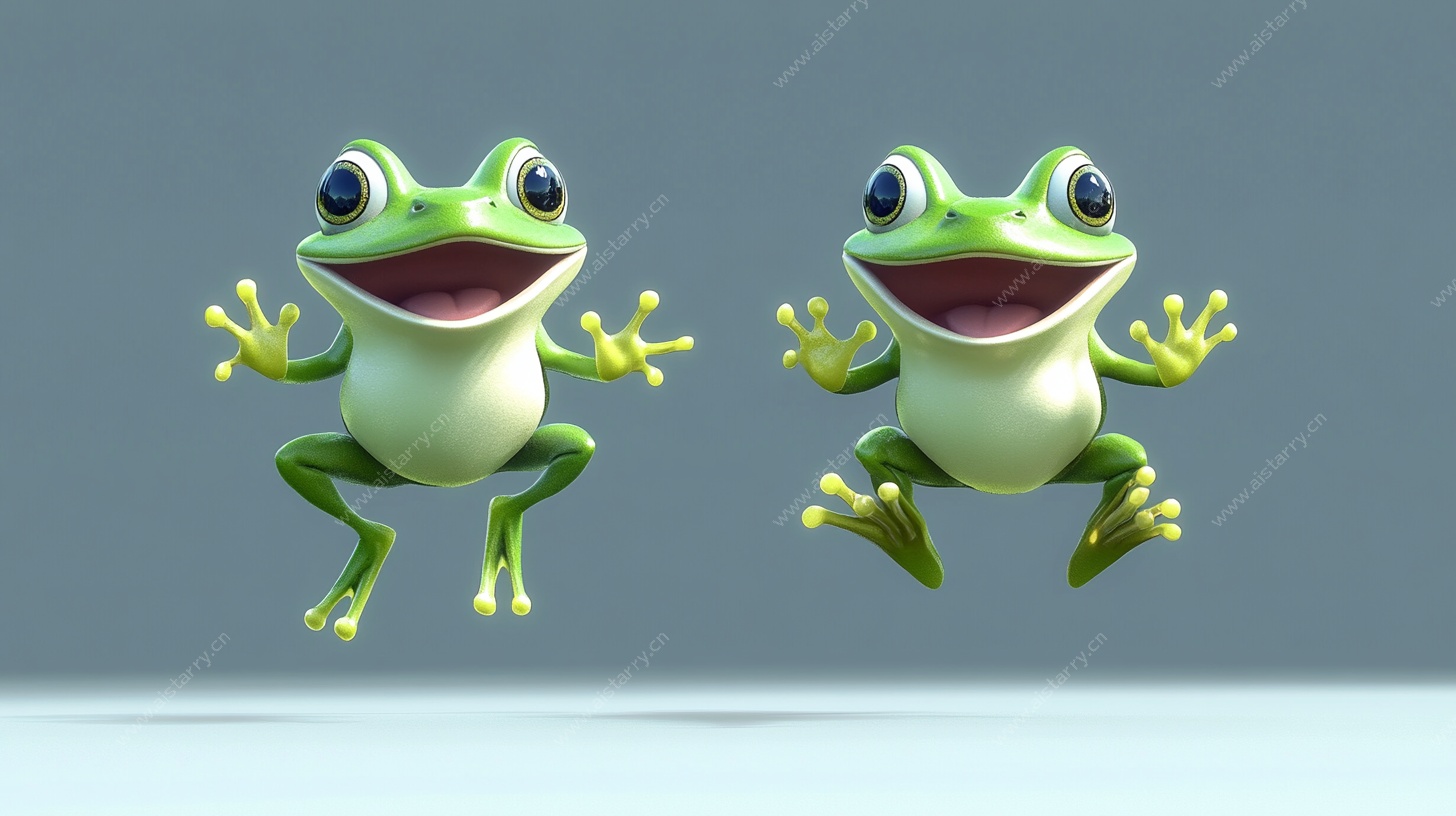 跳跃的卡通青蛙