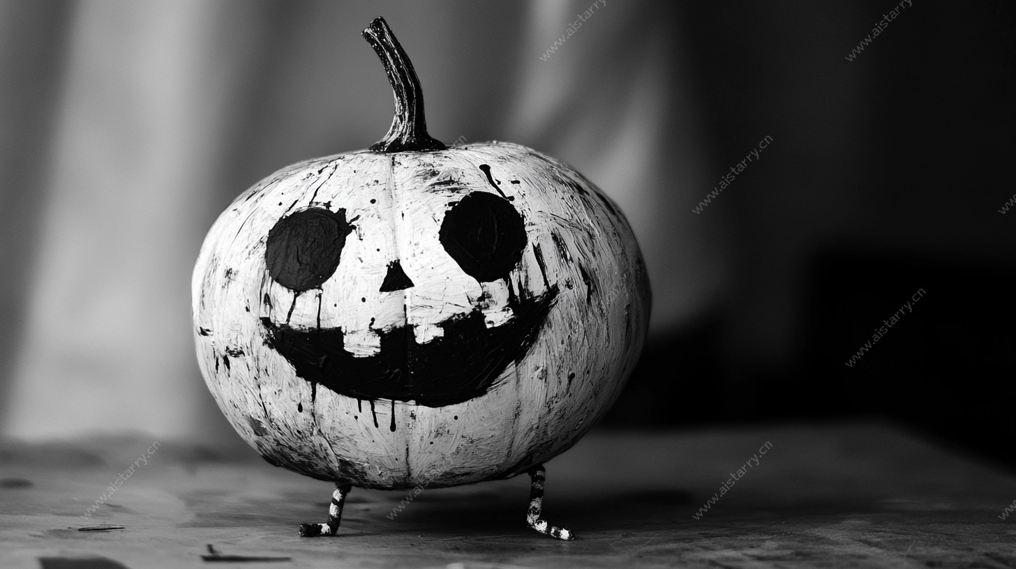 黑白南瓜灯摆件